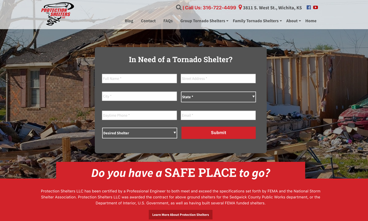 Protection Shelters New Website
