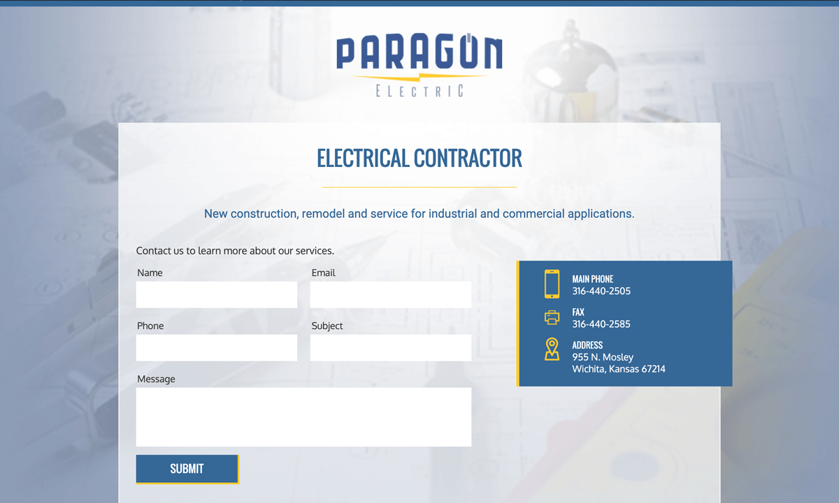 Paragon Electric Old Website