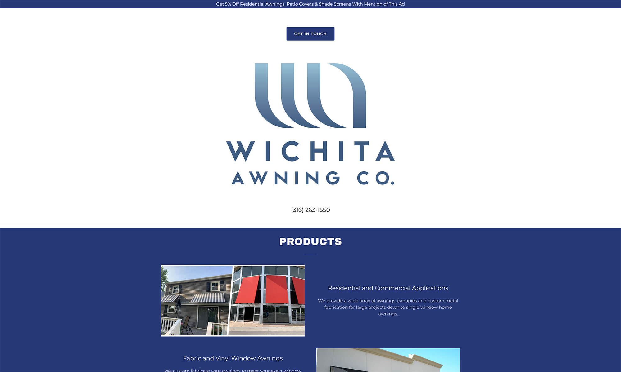 Wichita Awning Website - BEFORE
