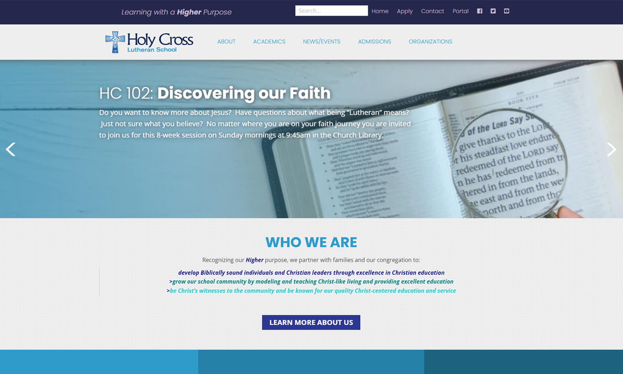 Holy Cross Lutheran School Website BEFORE