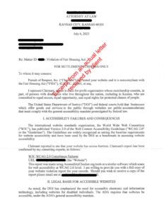 Redacted Settlement Letter Sample - Page 1