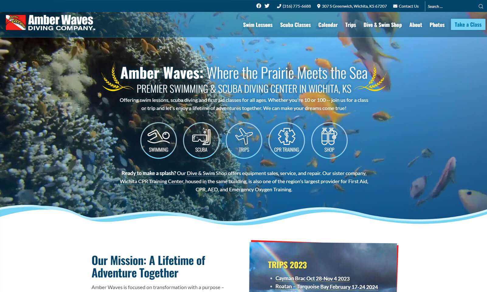 Amber Waves Diving Co. New Website by Lee Media Group