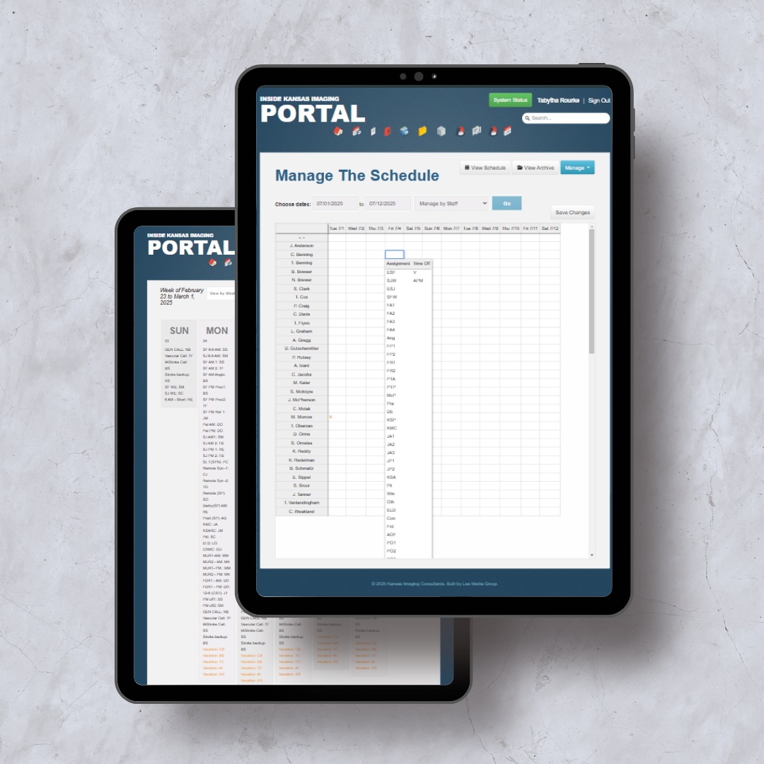 Kansas Imaging Doctor Scheduler example.