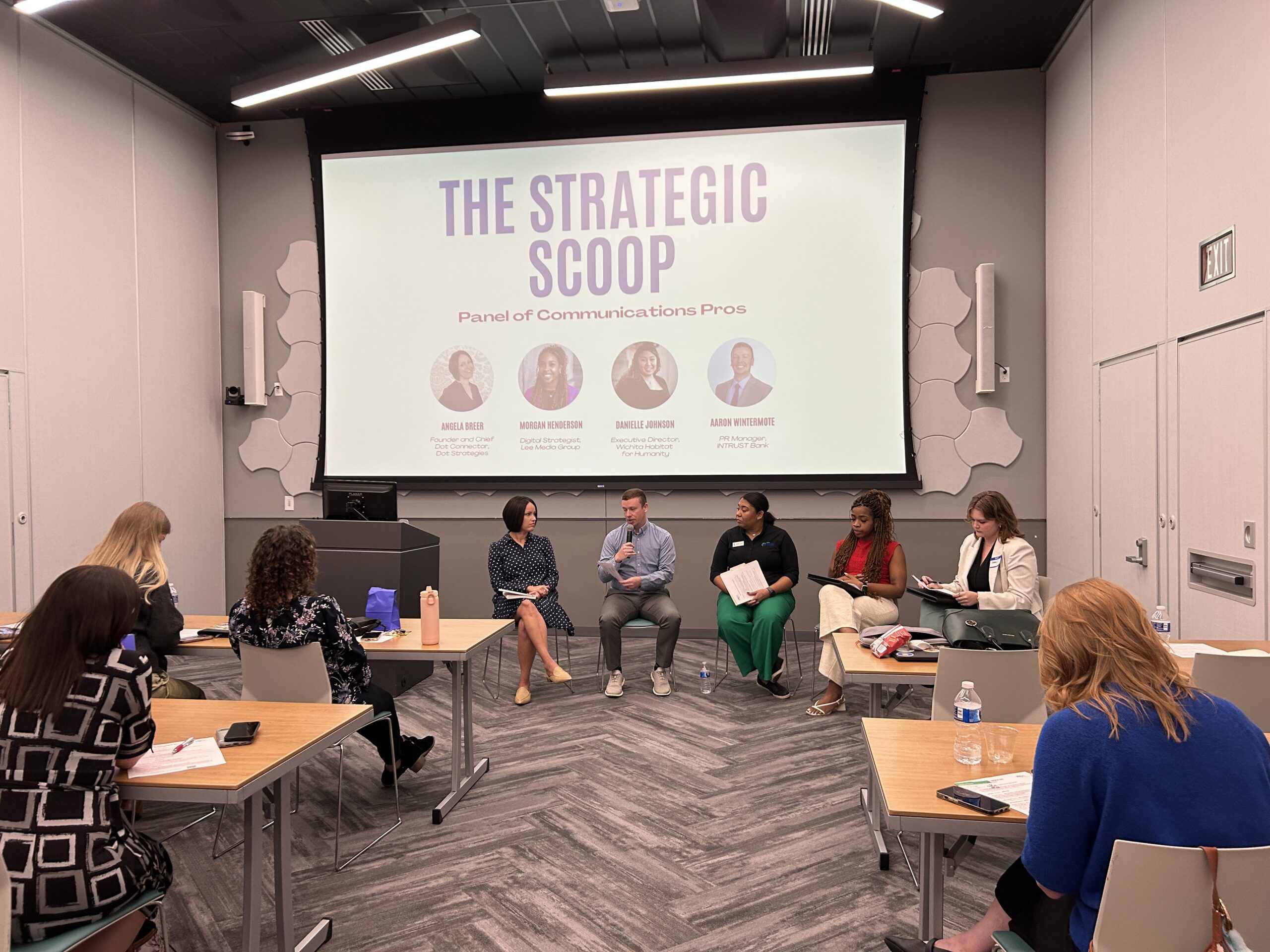 morgan, digital ads strategist at lee media group, speaks at a prsa's strategic scoop panel on october 22, 2025